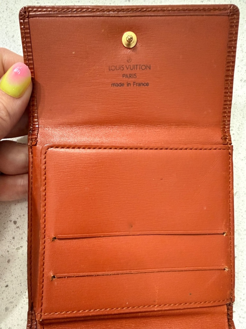 Authentic Louis Vuitton Epi Leather Compact Wallet - Chestnut Brown - Picture 7 of 9